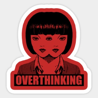 Overthinking black on Sticker